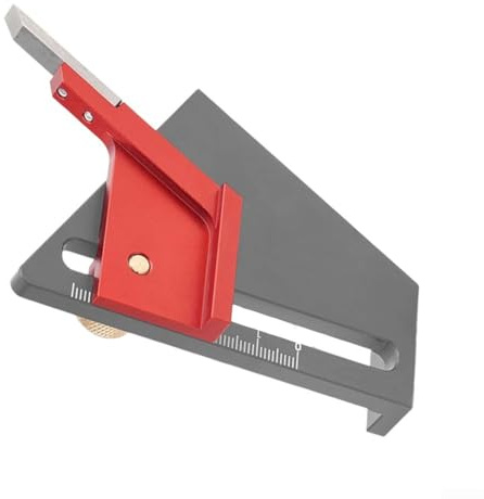 Zoegneer Aluminiumlegering märkningsverktyg med routerinstalleringsblock och bordssågmätare, precisionsmätlinjal för snickeri och möbeltillverkning, kompakt mittfynd (grå)