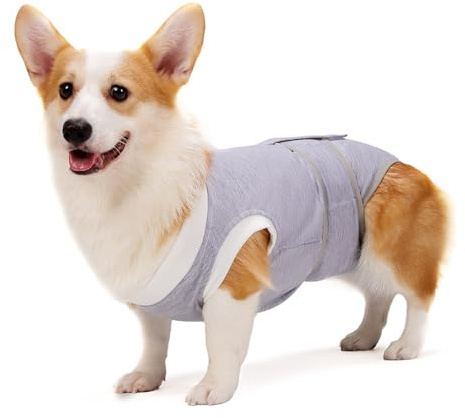 GIEEU Traje de recuperación para Perro Body Perro Post cirugía Hembra Camiseta postquirúrgica Perro Hembras Machos con Almohadilla Transpirable Protección Heridas Abdominales Mediano