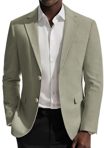 PJ PAUL JONES Kavajer för män smart casual 2 knappar kostym jackor linne blazer