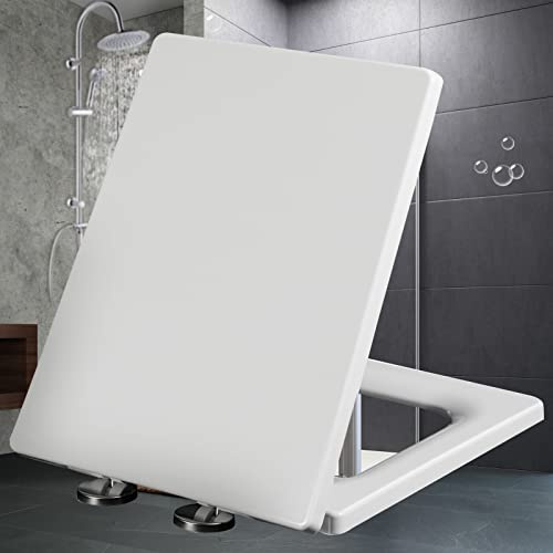 Toalettsitsringar, Square Soft Close Toalettsits med Quick Release Enkel installation och rengöring(44 * 36.5cm)
