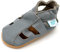 Dotty Fish Sandales en cuir souple gris pour bébés et tout-petits. Chaussures d'été pour garçons et filles - antidérapantes, pieds nus, recommandées par les podologues, respirant - 18-24 Mois (23 EU)