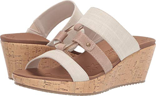 Skechers Beverlee-Sail Away, Sandali con Zeppa Donna, Naturale, 38.5 EU