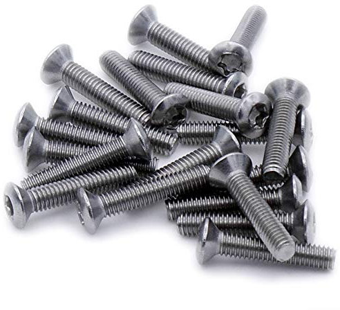 Lot de 20 vis à métaux à tête fraisée bombée M2,5 (2,5 mm x 14 mm) en acier inoxydable (A2)