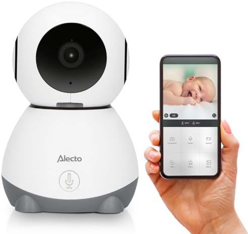 Alecto Smartbaby 10 Babyphone med WiFi, Kamera med mörkerseende, Intercom