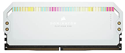 Corsair Dominator Platinum RGB DDR5 32 GB (2x16 GB) 6200MHz C36 Memoria per Desktop (Regulación de Voltaje integrada, Refrigeración DHX patentada, 12 Leds RGB CAPELLIX, Optimizadas para Intel) Blanco