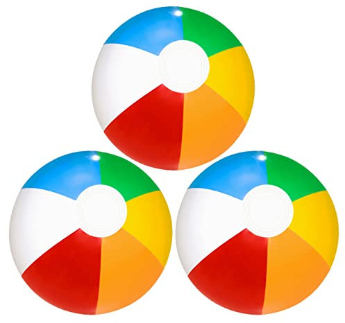 MIVAIUN 3 Stück Inflatable Beach Ball,Beach Ball Spiel bälle,Wasserball aufblasbar,Aufblasbare Wasserbälle Strandbälle Beachball Urlaub Beach Strand Pool,Strand Party Jugendliche (3 Stück)