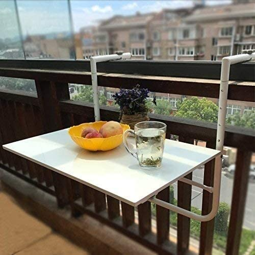 HAVERN Balkon-Hängetisch, klappbarer Liegetisch, klappbarer Wandtisch aus Metall, Werkbank, Esstisch, Schreibtisch, klappbare Gartenmöbel, höhenverstellbar