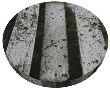XIPEGKLD Aged White Fence Print Round Bar Chair Cushion Cover Washable Stool Cushion Slipcover Elastic Bar Chair Covers
