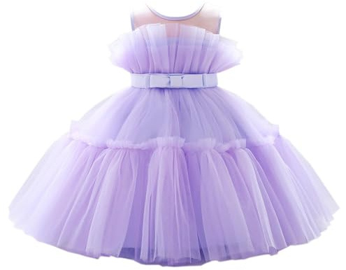 Lito Angels Brudtärneklänning, bröllop, flickklänning, blomklänning, elegant klänning för speciella tillfällen, festklänning, balklänning, baby, lila, 4–5 år