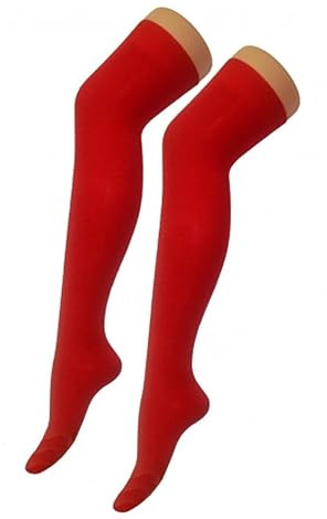FASHION MY LOVE Ladies Girls Over The Knee Plain Microfiber Socks Assorted Colours Women Thigh High Socks UK Size 4-6