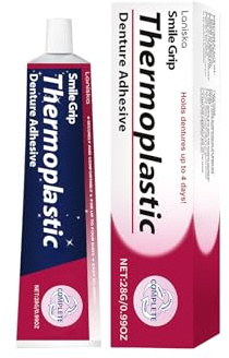 Thermoplastic Denture Adhesive Cream, Strong Hold Up to 4 Days, Comfort Grip Formula