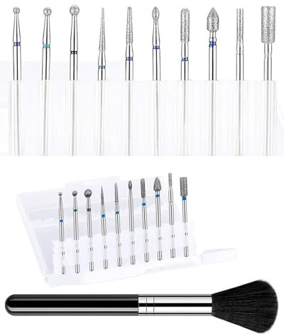 TPZORJX 10 pezzi Punte Fresa Unghie,Punte per Unghie Elettriche da Ceramica/Carburo di Tungsteno Punte per Unghie in Metallo per Strumenti Manicure e Pedicure in Gel acrilico per il salone di casa