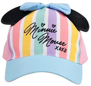Disney Mimmi Pigg keps med öron och rosett för flickor – barnkeps, baseballkeps, justerbar rosa/blå, Rosa/blå, one size