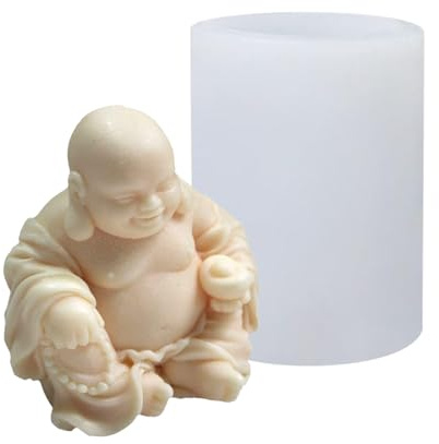 Moule à bougie Bouddha – Moule en silicone fait à la main pour la fabrication de bougies d'aromathérapie | Moule à savon, gâteau, cire, outil de moulage spirituel de décoration d'intérieur, cadeau de