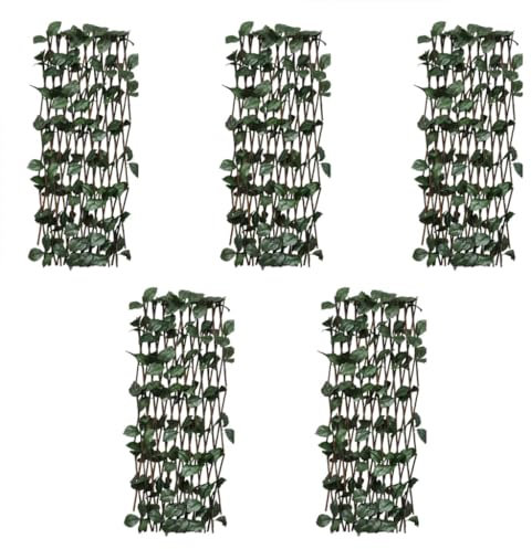 Générique Clôtures à Treillis de Saule 5pcs Feuille Artificielle 180x30cm,Panneaux de clôture,1.44KG-147751