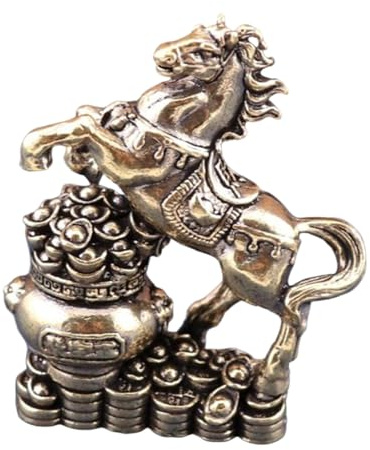 Estatua De Caballo Pequeña - Iniestatua Retro De Latón Para El Año Nuevo Chino, Figuras De Caballos Pequeñas | Decoración De Escritorio De Latón Retro Del Año Nuevo Chino | Wealth Tea Pet Craft Par