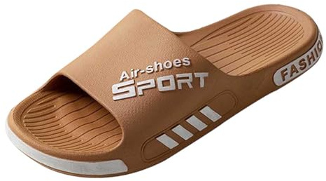 Generisch Zapatillas de estar por casa para hombre de piel de cordero para hombre, divertidas, zapatillas cerradas de felpa, café, 49 EU