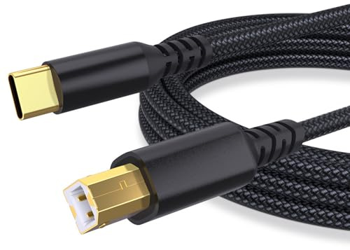 Câble Imprimante USB C 2M,Cable USB B Vers USB C,pour Imprimante et Scanner - Nylon Tressé,Compatible HP,Canon,Lexmark,Dell,EpsonBrother,Lexmark,DAC