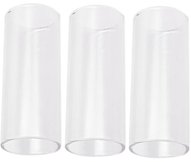 SHINEOFI Glass Guitar Slide Heat Treated 3pcs 6.1x2.65x2.65cm Medium Size Smooth Gliding Surface Glass Slide for Acoustic and Electric Guitar Playing