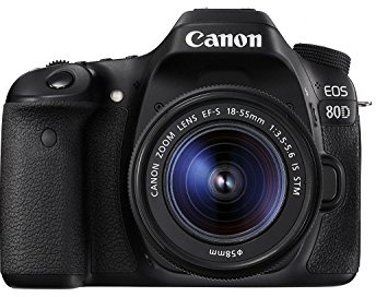 Canon EOS 80D Digital SLR Kit with EF-S 18-55mm f/3.5-5.6 Image Stabilization STM Lens - Black (Renewed)