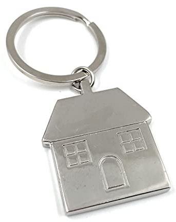 Onwomania Nyckelkedja hus fönster nyckelring silver metall nyckelring