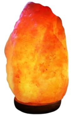 Healing IONES Lampe thérapeutique naturelle en cristal de sel gemme de l'Himalaya Rose/orange 1-2 kg 17-21 cm