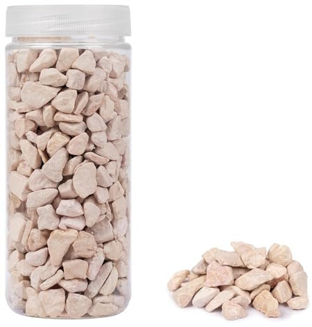 HEKU großformatige Deko-Steine (9-13mm) in creme, ca. 750g I Vielseitig Einsetzbar I Praktisch Verpackt I Ideal für Dekoration und Bastelprojekte