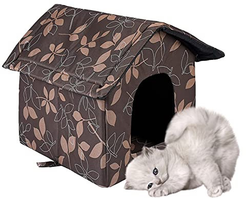 Katzenhaus Katzenhöhle Für Draußen Winterfest | Wasserdicht Wetterfester Hautier Haus | Weich Und Warm Faltbare Katzenhütte Für Hund Katze