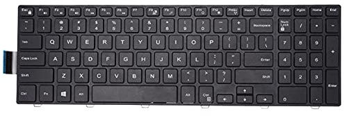 Topiky Replacement Keyboard with 101 Keys Compatible with for 15 3000/15 5000/17‑5000/5547/3542 Laptop Notebook Black US Layout