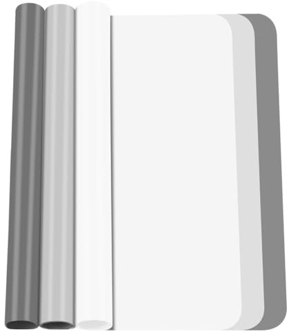 Esterilla de silicona de 3 unidades, alfombrilla de pintura de 30 x 40 cm, base antideslizante, alfombrilla de silicona para hornear, mantel de mesa, para resina de fundición, artesanía (gris oscuro,