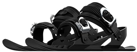 TentHome Mini Ski Skates Portable Short Ice Skates for Snow, Short Mini Skating Ski Shoes Free Size Short Snowskates Snowblades Skiboards (Black (EU44-48))