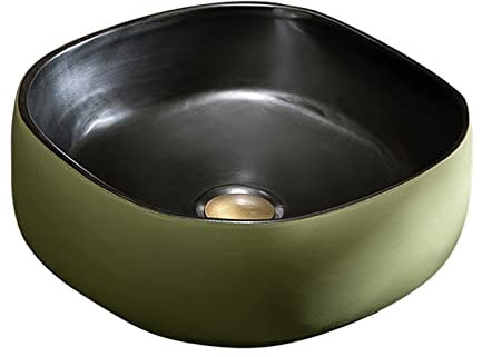 MYVVKIA Lavandino da Bagno in Porcellana sopra Il bancone Lavelli da Bagno Lavabo Doppio Colore Lavabo Singolo Lavandino da Cortile Lavandino in Ceramica per Il Bagno di casa Ba