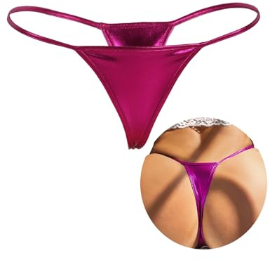 ohyeahlady Mini String Ficelle Bikini Femme Sexy Simili Cuir XXL,Violet