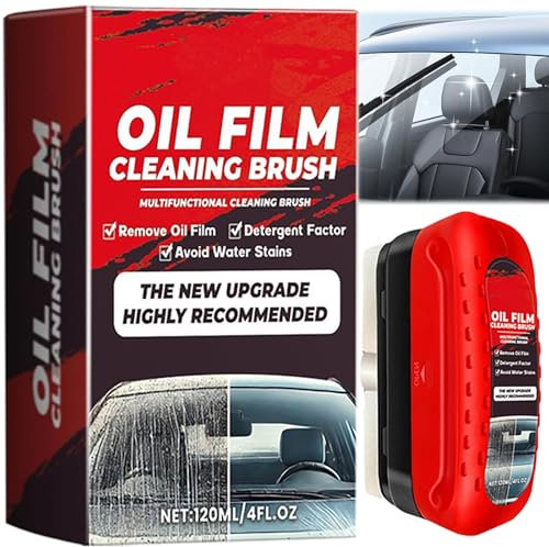 Lomeya Car Glass Oil Film Cleaner & Eliminator - Automotive Cleaning Brush for Windscreen, Water Stain, and Oil Film Reduction