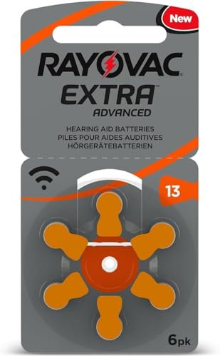 30 x RAYOVAC Extra Hörgerätebatterien Typ 13 - PR48 - Farbcode orange – 1,45 Volt - 30 Stück (5 x 6 Batterien)