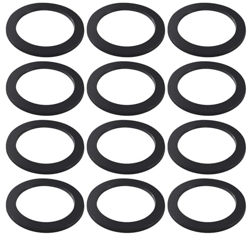 Lyeteung 12 Piezas 55x41x2 mm Planas Juntas para Desagüe de lavabo, Arandelas de Silicona para Fontanería, Juntas para Sifones, para Tubo de Desagüe, Sifón
