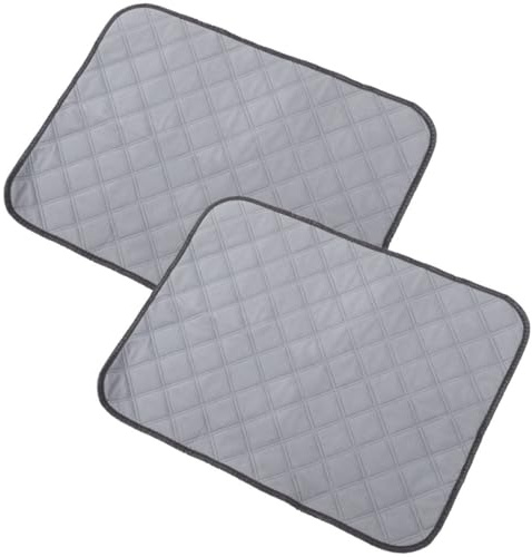 Kisangel Lot de 2 Tapis D'urine Réutilisables pour Petits Animaux, Absorbants et Lavables, Doublure Cage en Tissu Gris S 60 X 45 Cm, Nettoyage Hygiénique pour Cobayes, Hamsters et Lapins