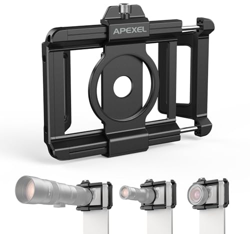APEXEL Adaptador de objetivo de teléfono móvil actualizado de 37 mm, compatible con todos los objetivos, apto para casi todos los smartphones