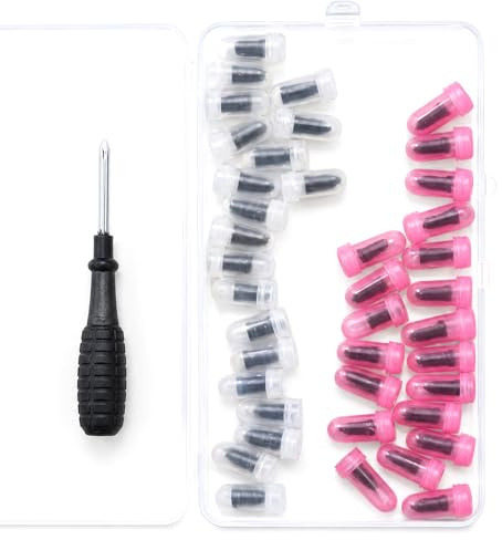 FeiatPogra 40 st däckreparationssats, 20 små och 20 stora gummidäckpluggar med skruvmejsel, 5,3 x 11,7 mm och 6,8 x 12,7 mm nödpunkteringsreparation för bil, motorcykel, cykel (slanglösa däck)