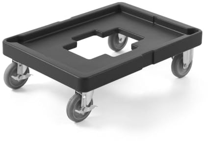 HENDI Trolley für Thermobox, Transportwagen, Thermo Catering Container, Thermobehälter, Transportbox, 530x710x(H) 230mm, Schwarz