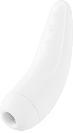 Satisfyer Curvy 2 Connect App Klitoris-Sauger 13,5 cm | Druckwellen-Vibrator Sex-Spielzeug für Sie | Klitoris-Stimulation leise & stark | Auflegevibrator mit Vibrationen und App | Farbe: Weiß