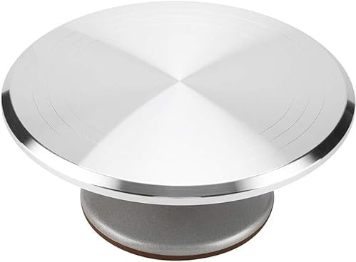 Wakects giratorio para tarta giratorio plano giratorio, giratorio para tarta de aluminio 12 pulgadas, soporte para tocadiscos para tartas, apto para cupcakes y pasteles