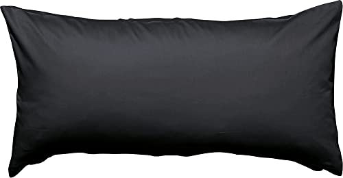 Erwin Müller Kissenhülle, Kissenbezug Mako-Satin Landshut, 100% Baumwolle - seidiger Glanz, mit praktischem Reißverschluss, temperaturausgleichend - schwarz Größe 40x80 cm