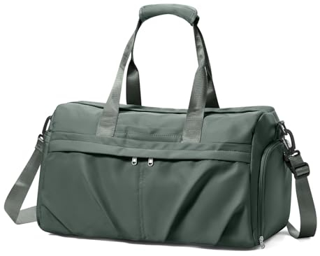 HYC00 Sport Duffel Bag Damen Sporttasche mit Schuhfach Reisetasche Damen Weekender Travel Bag Handgepäck Tasche für Flugzeug Fitnesstasche Schwimmtasche Trainingstasche Übernachtungstasche,Armee Grün