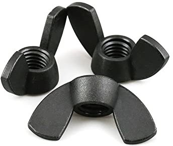 LOEASE 10 pièces écrous à Oreilles en Nylon Blanc Noir écrou Papillon en Plastique M3 M4 M5 M6 M8 M10 M12 (Color : Black_M10-20pcs)