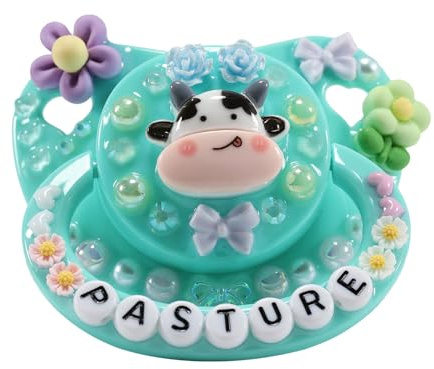 CutiePlusU Adult Sized Schnuller für Erwachsene-große Shield DIY Handmade - Kuh Grün