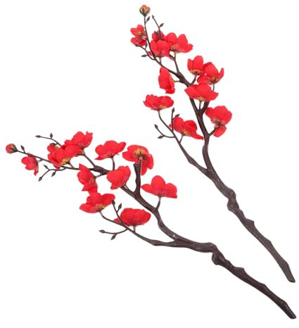 Milisten 2 Pièces Simulation Fleur De Prunier Faux Choix De Fleur De Prunier Faux Choix De Fleur De Prunier Branches De Fleur De Prunier Choix De Fleur De Prunier en Plastique Branches