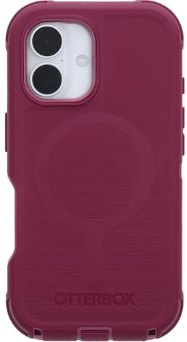 OtterBox Defender Series MagSafe Hülle für iPhone 16, stoßfest, sturzsicher, extrem robust, Schutzhülle, 7X getestet nach Militärstandard, Rot