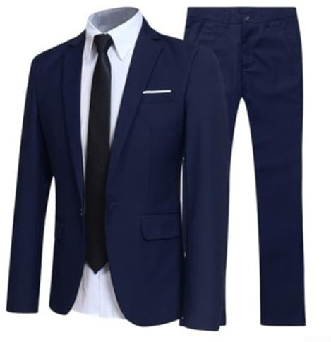 Costume trois pièces tendance pour homme avec veste, cravate et chemise, parfait pour les mariages et les occasions formelles (L Bleu foncé)