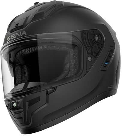 Sena Phantom, casco integrale intelligente con comunicazioni integrate, illuminazione LED e 2ª generazione SOUND by Harman Kardon (Nero opaco, M)